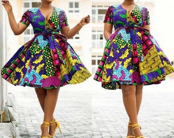 Formal African Print Midi Dress